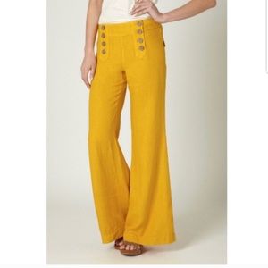 Anthropologie Elevenses Wide Leg Linen Pant sz 12